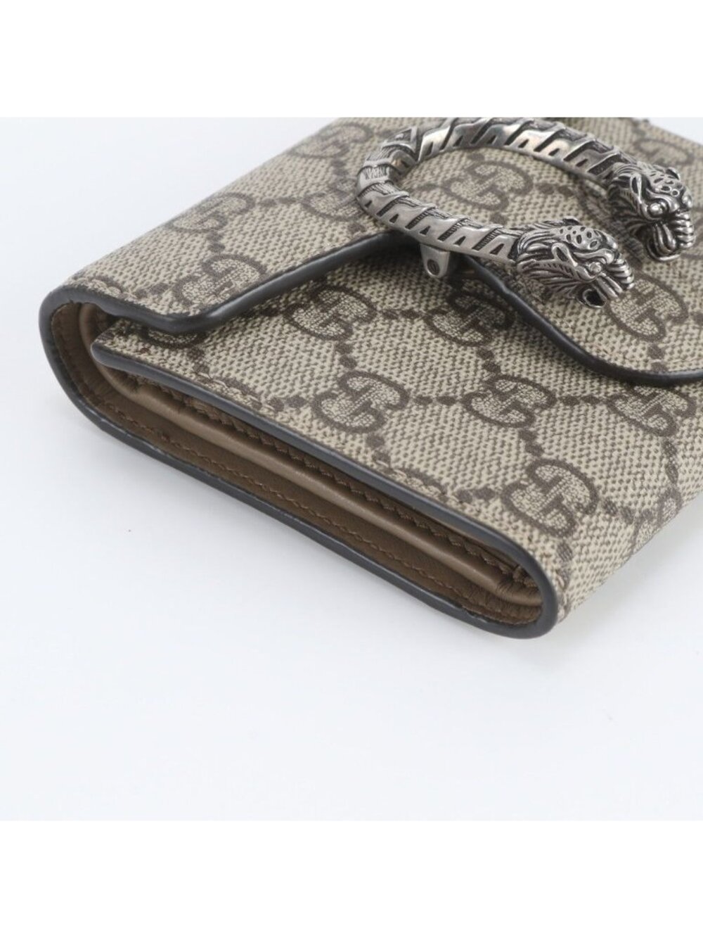 Gucci GG Supreme Dionysus Leather Trifold Wallet Compact - Picture 4 of 10